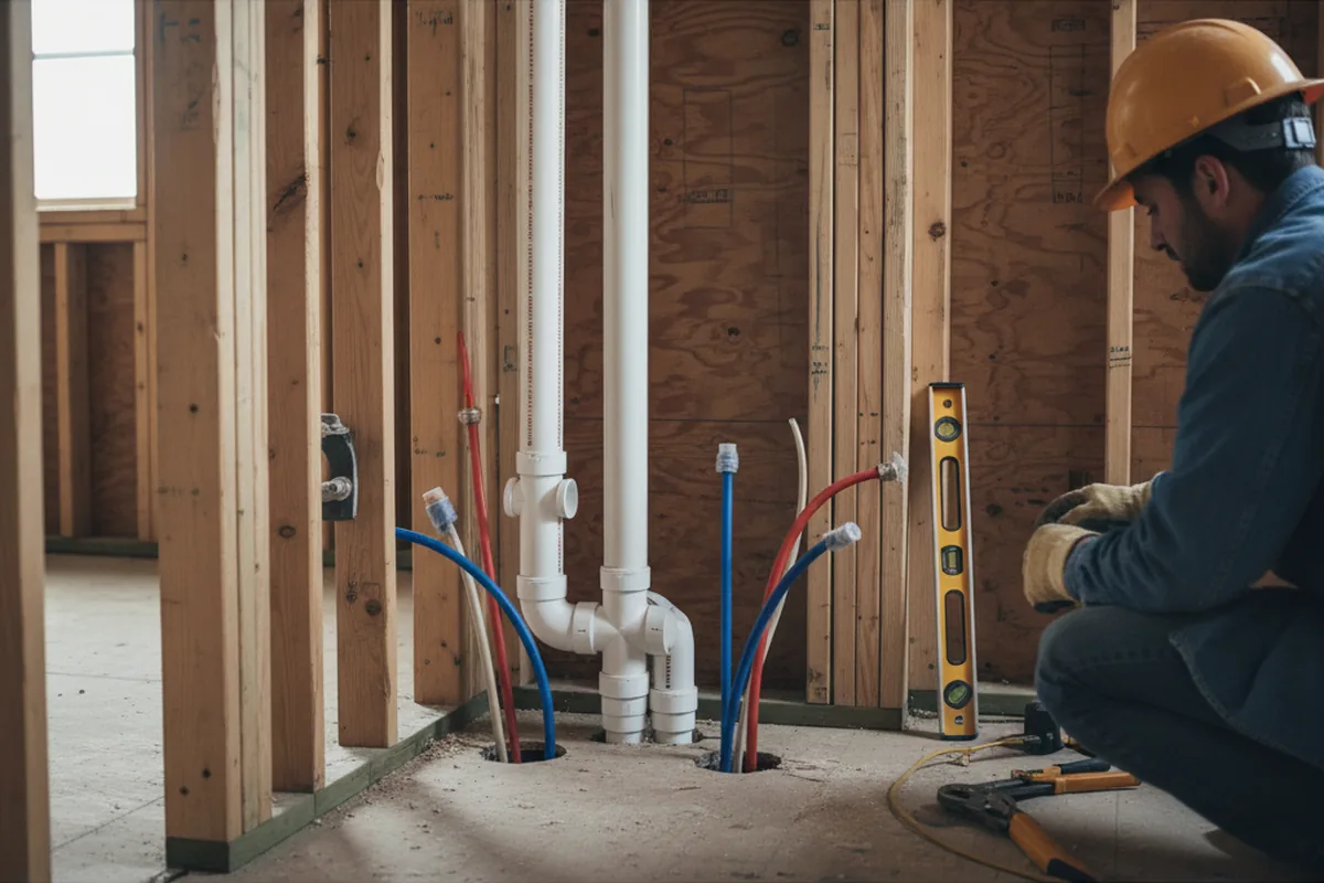 Drain and supply rough-in during Leak Detection in Chapmansboro
