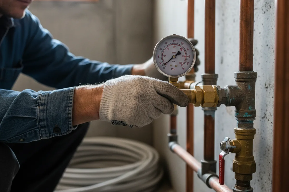 Pressure testing a repaired line during Water Line Repair in Chapmansboro